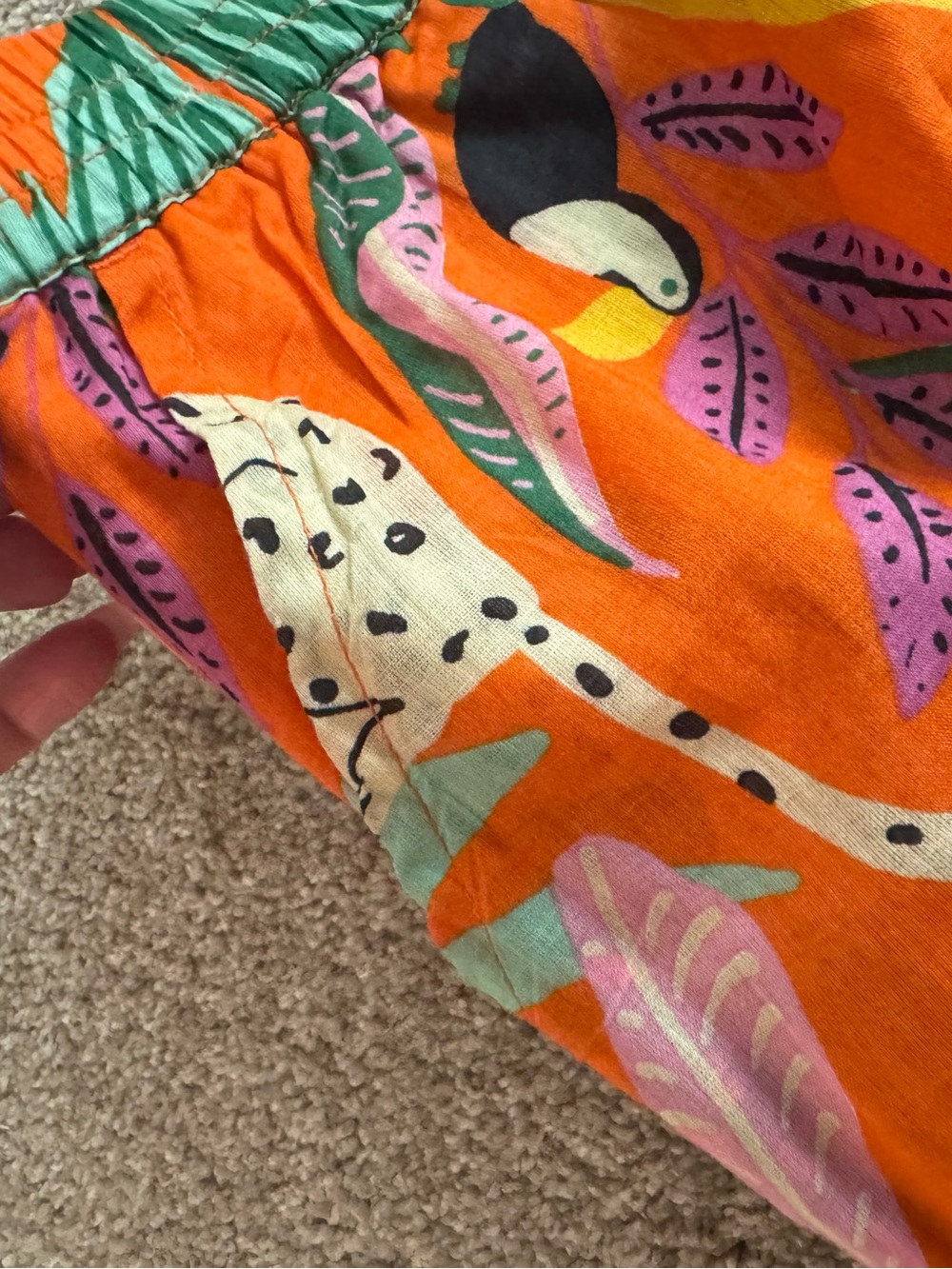 New Bright Orange Tropical Print Women's Skirt - Picture 5 of 6